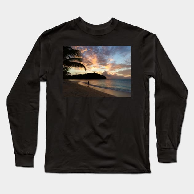 Walk along the Beach Long Sleeve T-Shirt by ephotocard